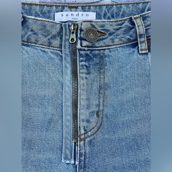 SANDRO MIREN STEPPED HEM STRAIGHT JEANS EU36/27 - Picture 9 of 15